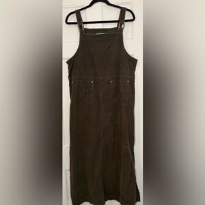 Sag Harbor Corduroy Jumper Maxi Dress, Size M